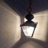 Vestibule lantern/suspension 4 sides beveled glass and brass