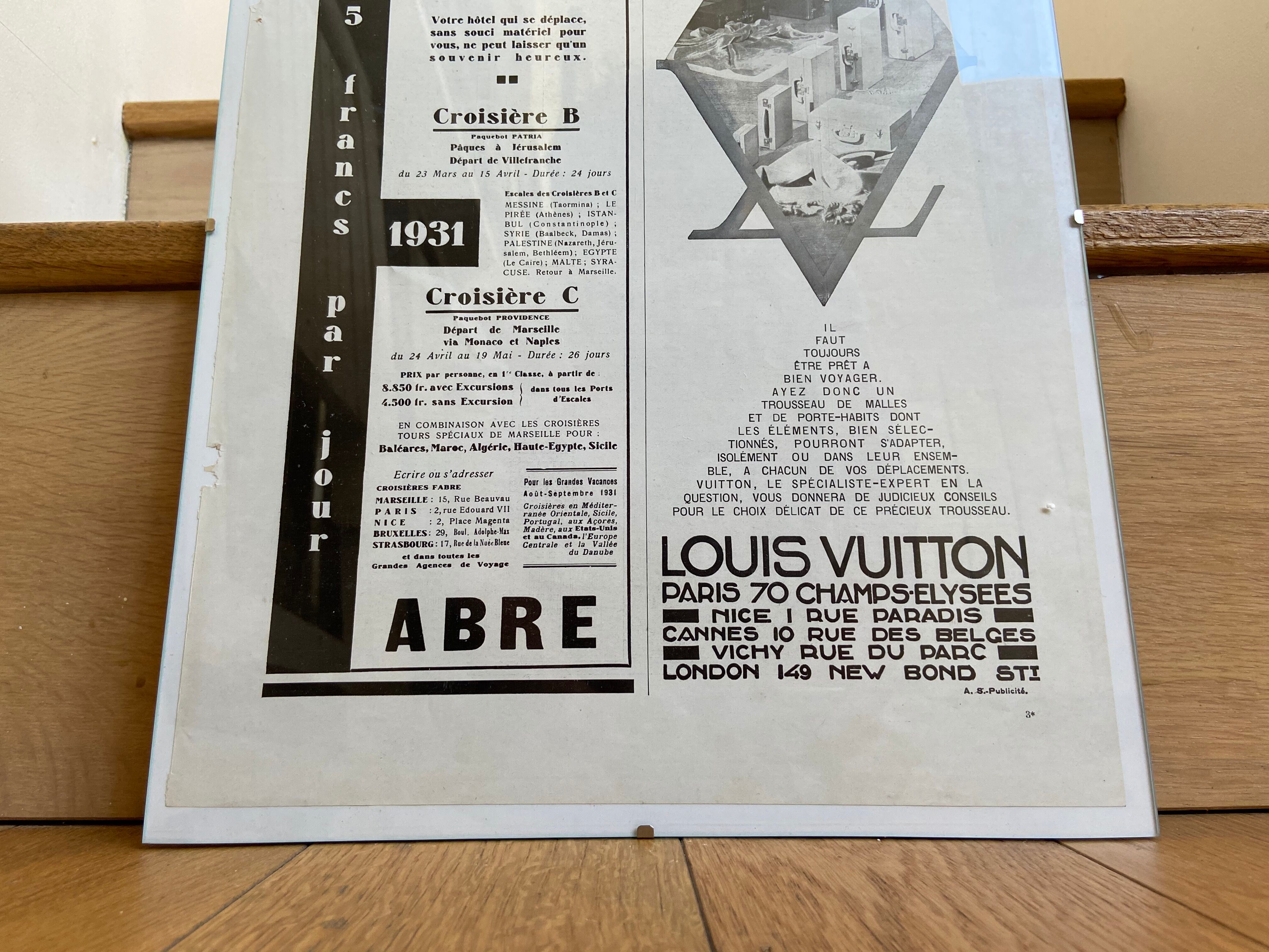Louis Vuitton Advertising Poster - Fabre Cruises March 7, 1931