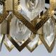 Faceted glass chandelier brass Jaroslav Bejvl Kamenický Šenov 1960s Czechoslovakia
