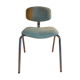 Chair 70s sky blue velvet and mustard