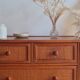 Vintage rattan chest of drawers