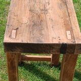 Small antique workbench in solid oak