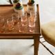 Lots de 7 verres roses vintage