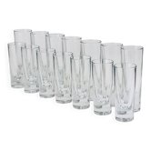 14 solid drinking glasses Aperitif Bar Bullet Carlo Moretti, Italy, 1970s