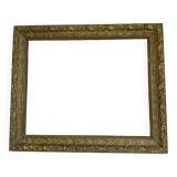 Old gilded wood frame pattern flowers without glass