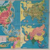 Large school map of asia published in greece