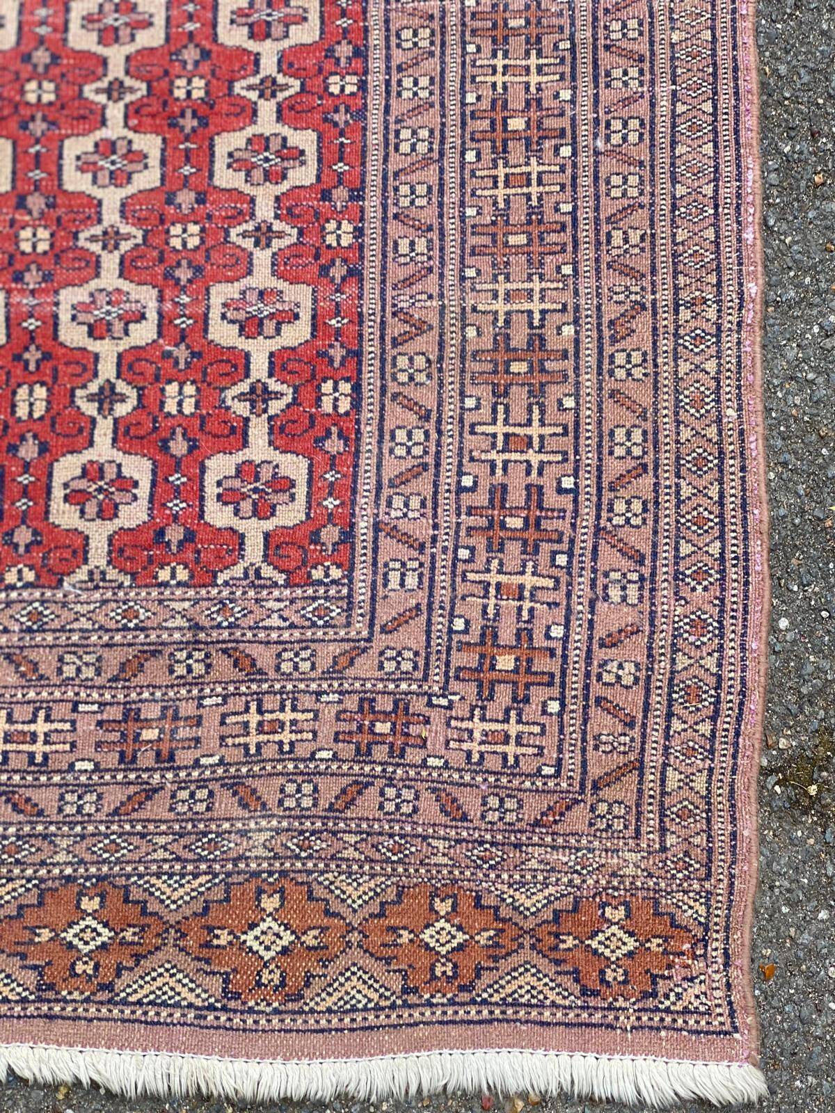 Persian oriental rug in burgundy red wool 160x90cm