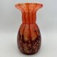 Vase verre moucheté orange et brun, style Clichy