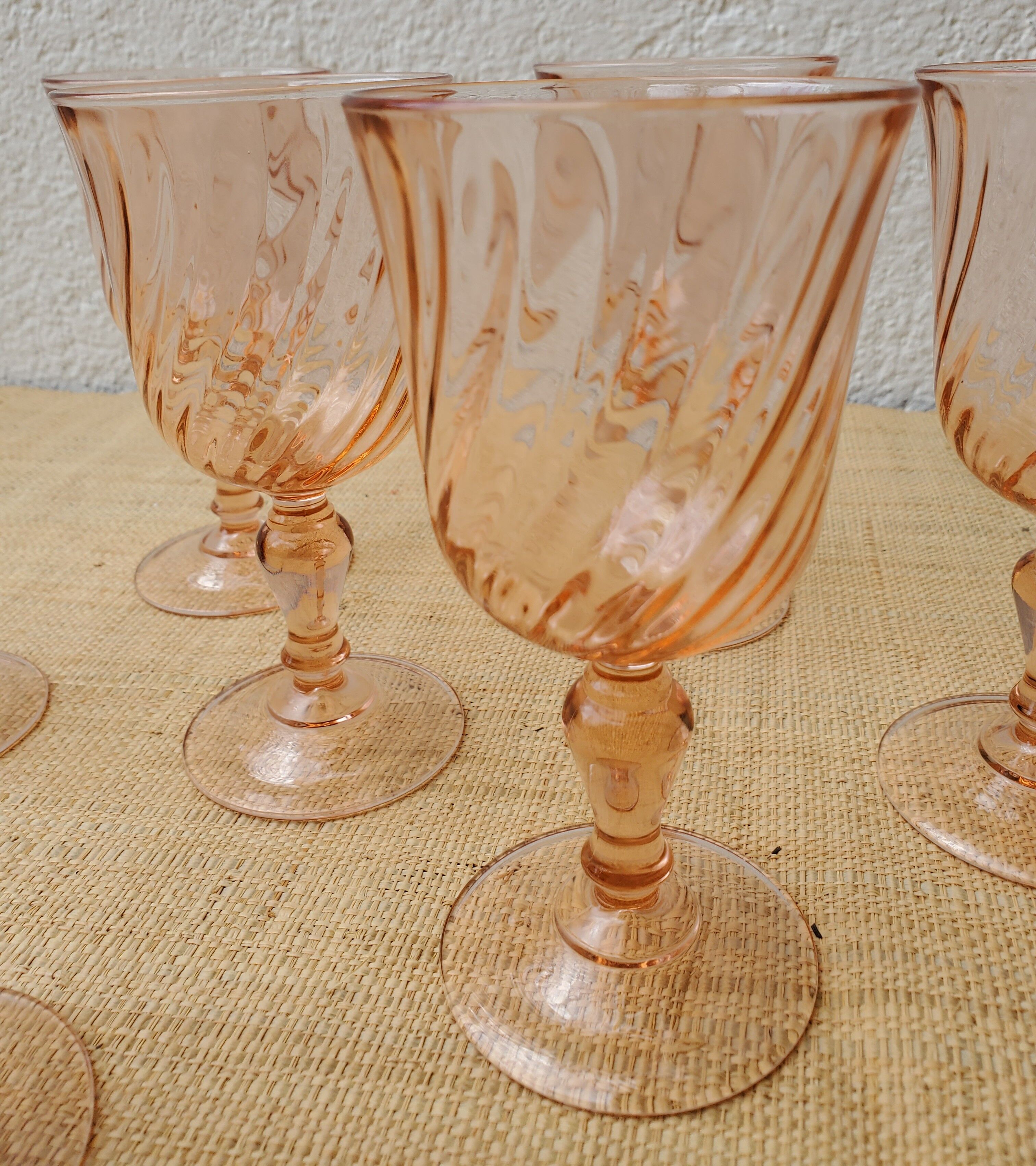 8 pink glasses