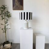 White lacquered metal table lamp from the 60s