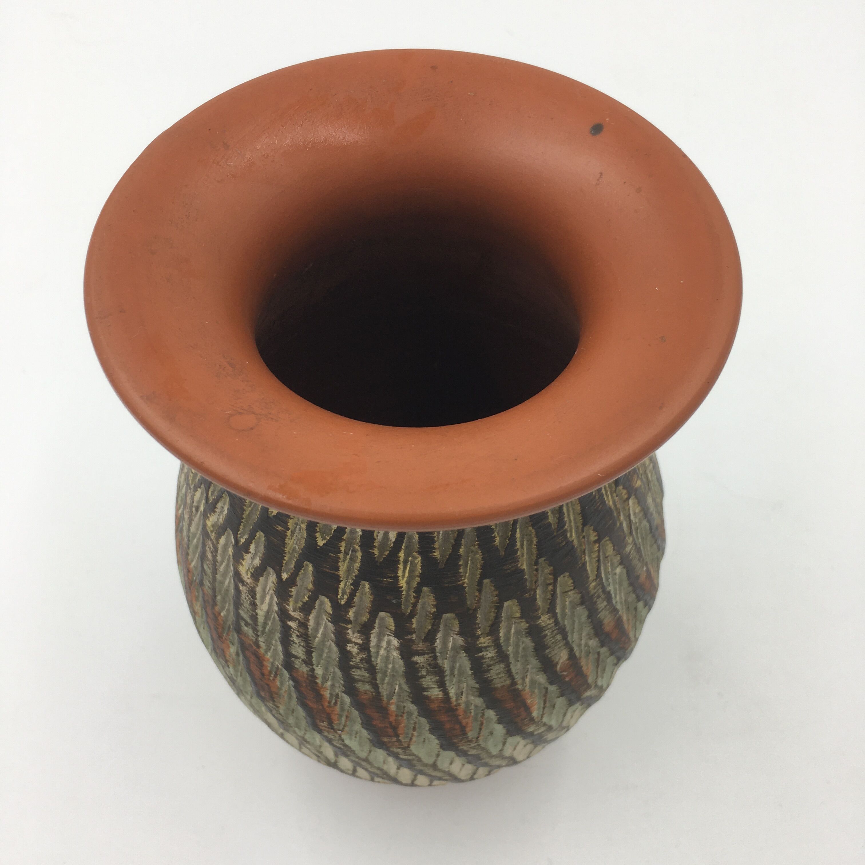 Vase by Alferd Krupp in vintage terracotta