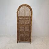 Italian bamboo and rattan credenza or bookcase, 1970s