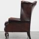 Brown Cowhide Leather Chesterfield Wingback Chair