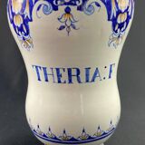 THERIA:F earthenware medicine jar by Malicorne Emile Tessier for Louis Warrin