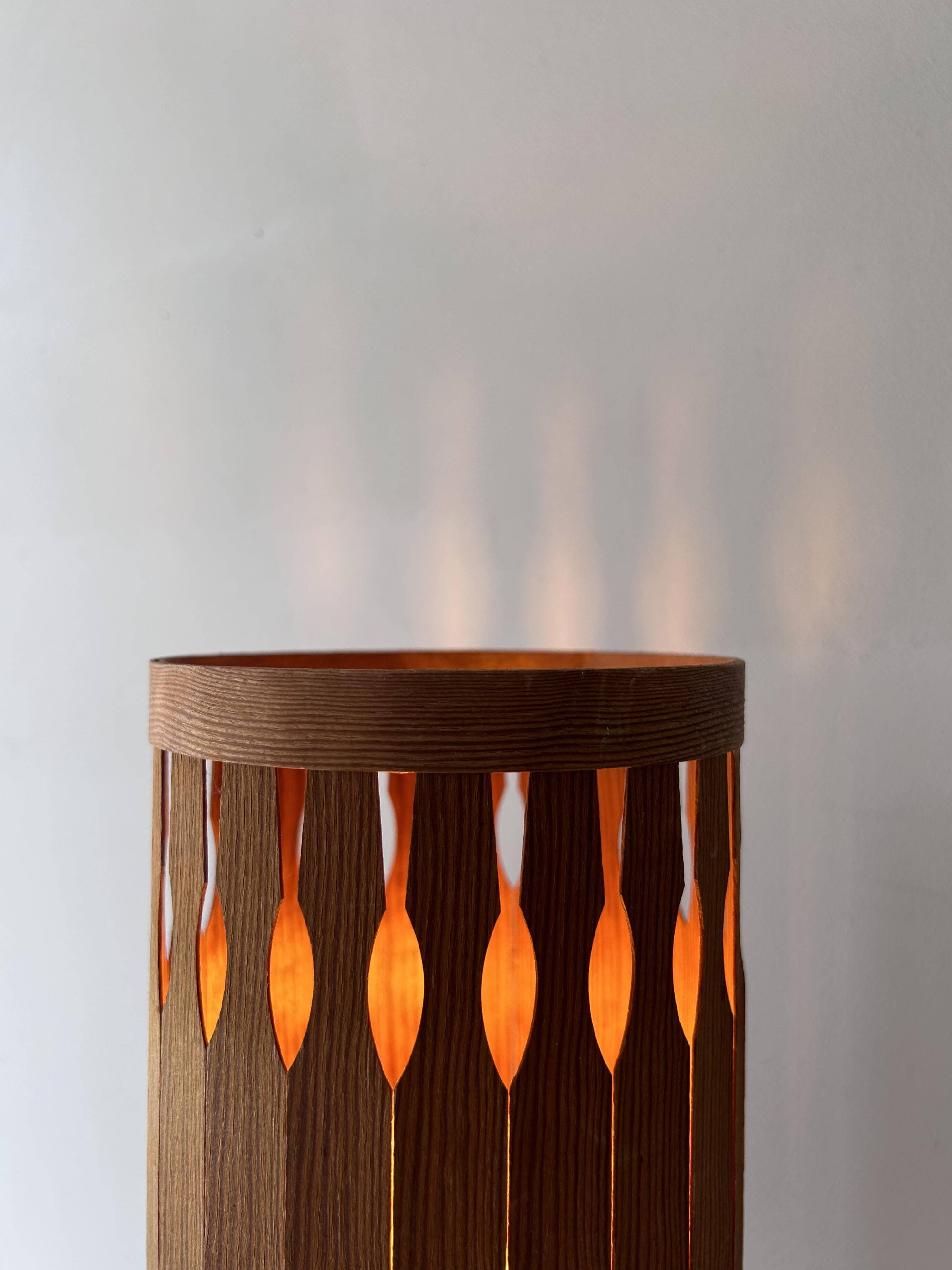 Vintage table lamp, pine strip, Sweden 1970s