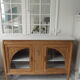 Buffet, art deco serving in oak, pearl gray patinated pine top