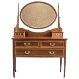Antique English Softwood and Mahogany Veneer Vanity Table by Maple & Co., 1890s
