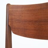 Reupholstered mid-century teak chair / Danish modern design / wool felt / 1960s