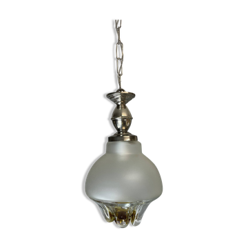 Lampe suspendue en verre de style italien Mazzega