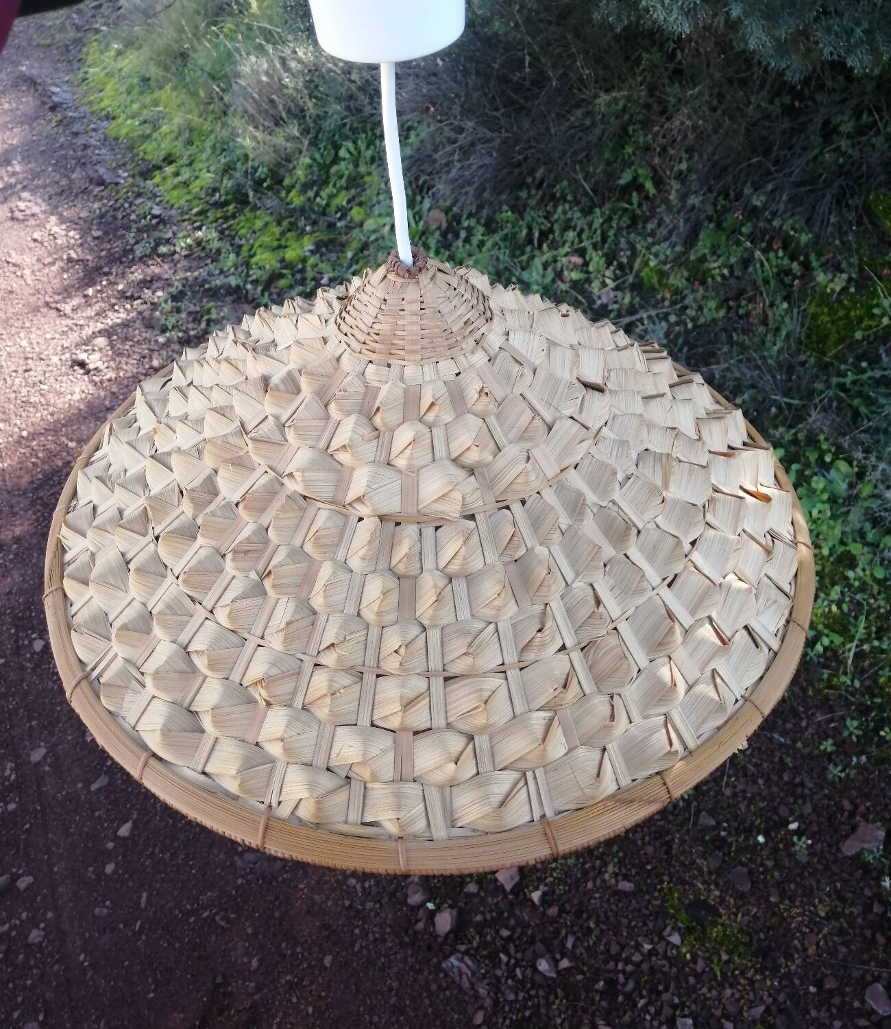 Vintage palm leaf pendant light