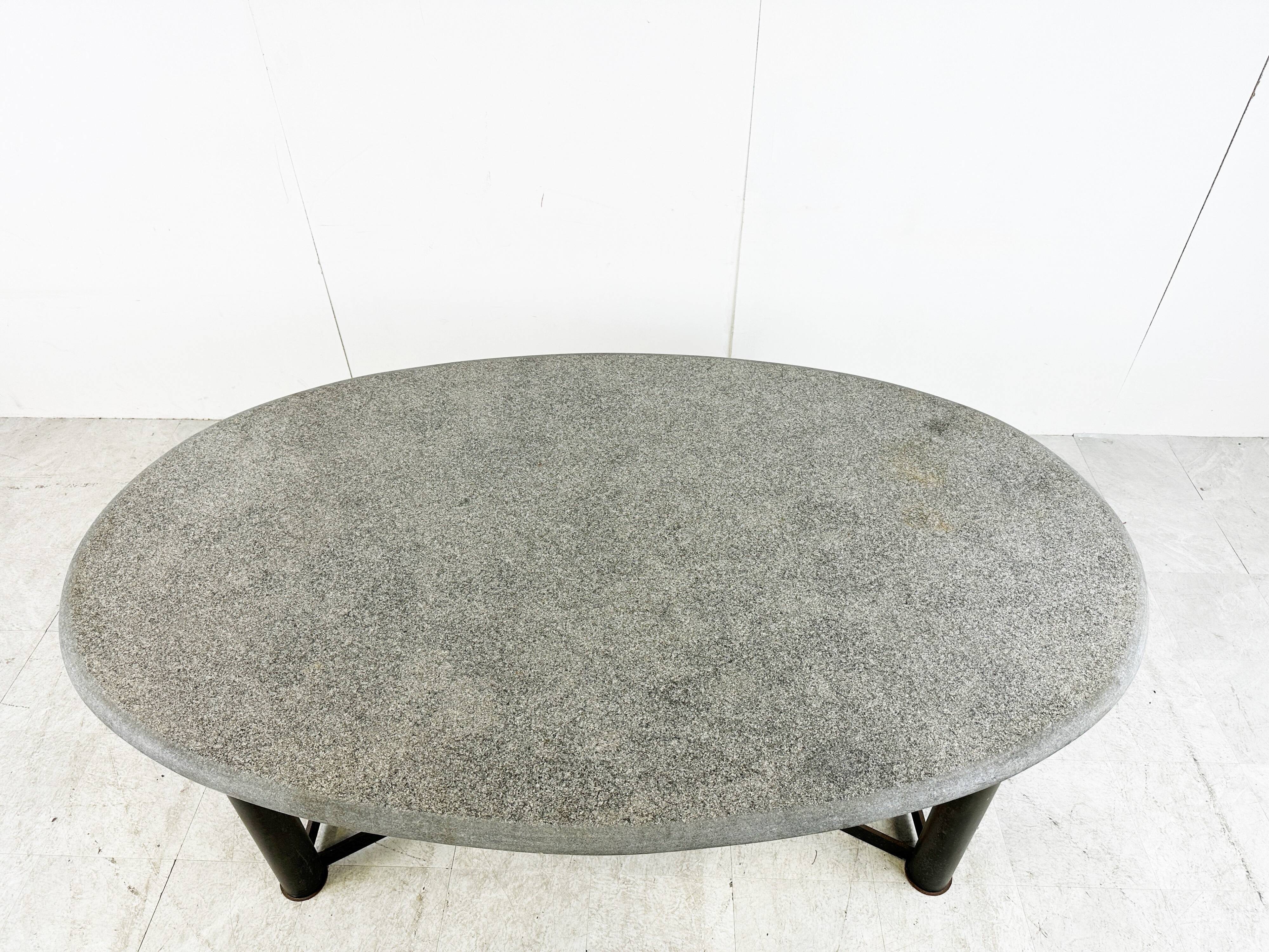 Oval dining table in the manner of Jan Vlug, 1970s