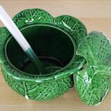 Vintage Ceramic Bordallo Pinheiro Cabbage Tureen Bowl, Portugal 60s