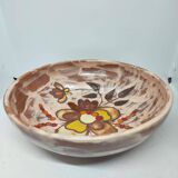Large enameled floral decoration bowl dating from the 1970s signed martine azema in good condition
