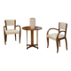 Pair of bridge armchairs in walnut and cream boucle fabric, early 20th century.