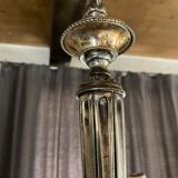 Neo-classical chandelier silver metal