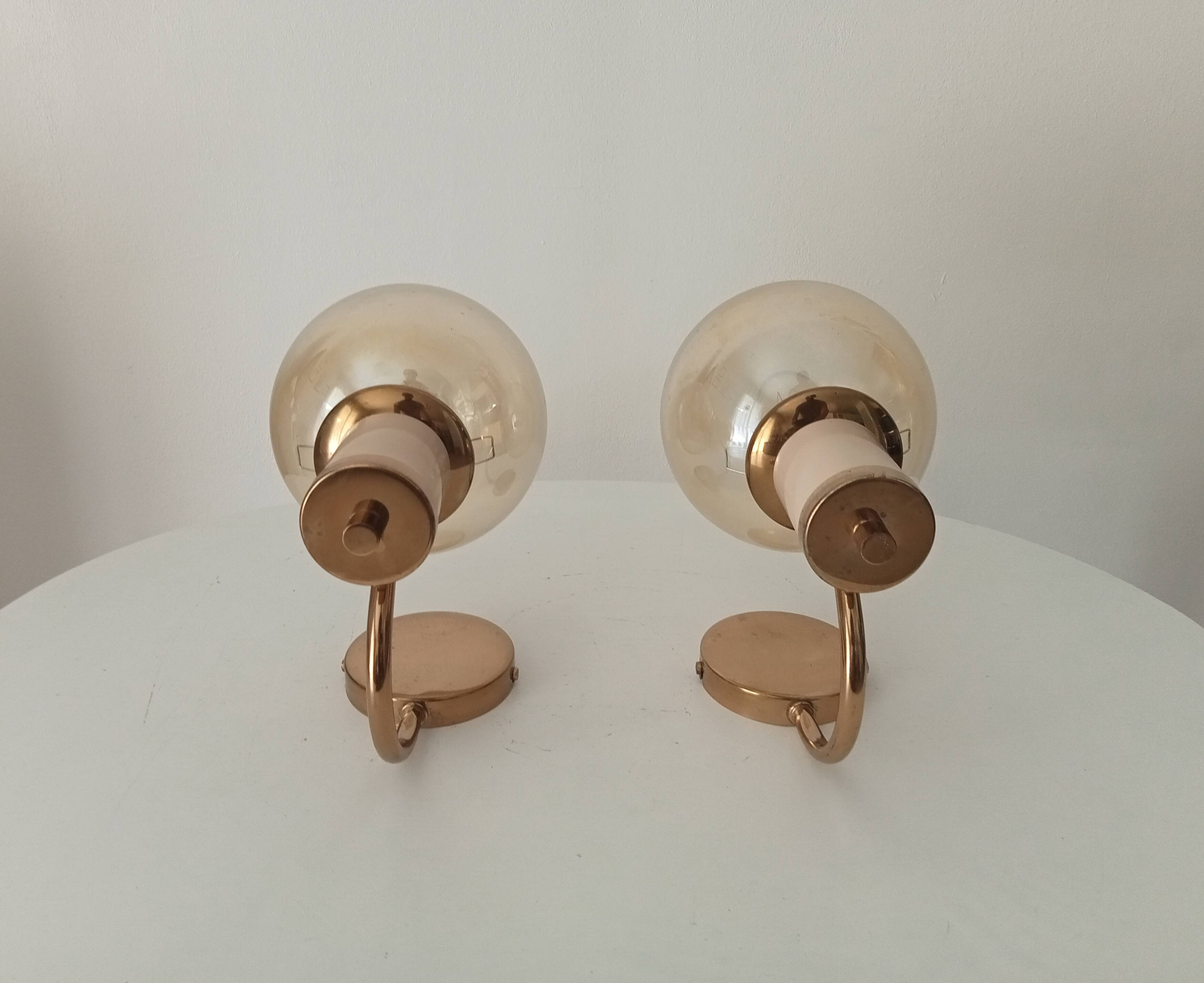 Pair of vintage Maison Delmas wall lights from the 70s