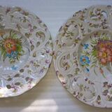 Boch & freres (b&f) plates openwork cracked ceramic vintage floral pattern