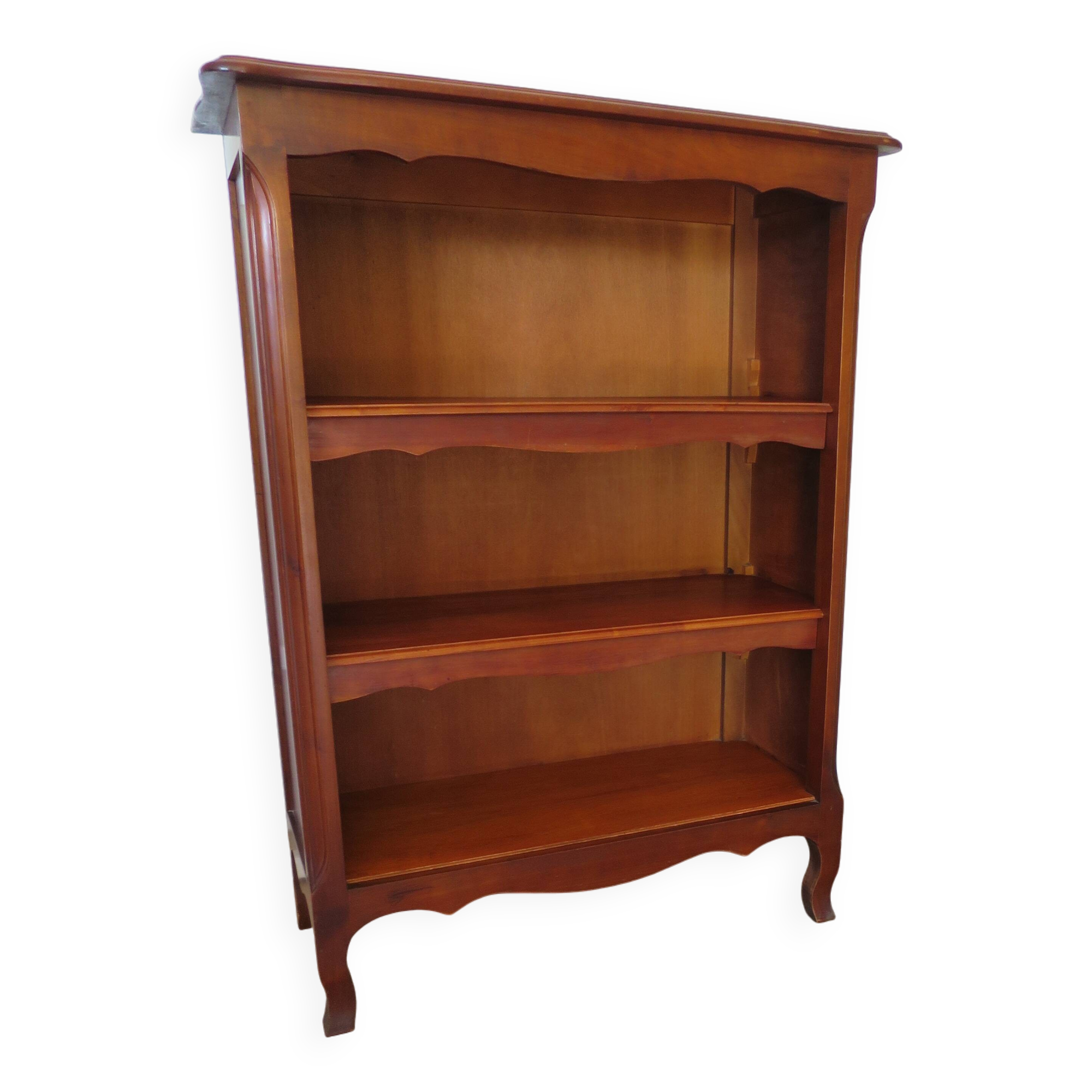 Beau bibus en merisier - 3 niveaux -Tablettes ajustables -Style Louis XV