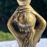 Pair of bronze cherub candlesticks 19th