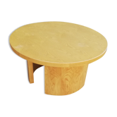 Vintage coffee table round light wood