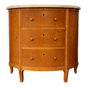 Commode demi-lune en - marbre plateau