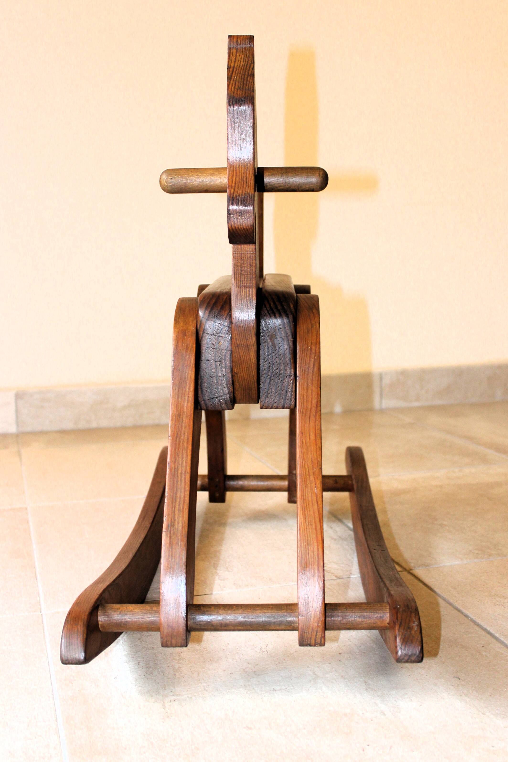 Vintage wooden rocking horse