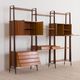 Italian teak wall unit with a desk and bar cabinet/secretarie, 1960s