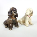 Pair of poodles, ceramics, Mid-century