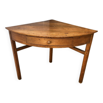 Table bureau d’angle coin en bois massif avec 1 tiroir