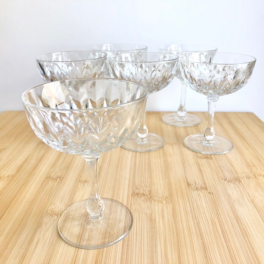 6 vintage champagne glasses (60's)