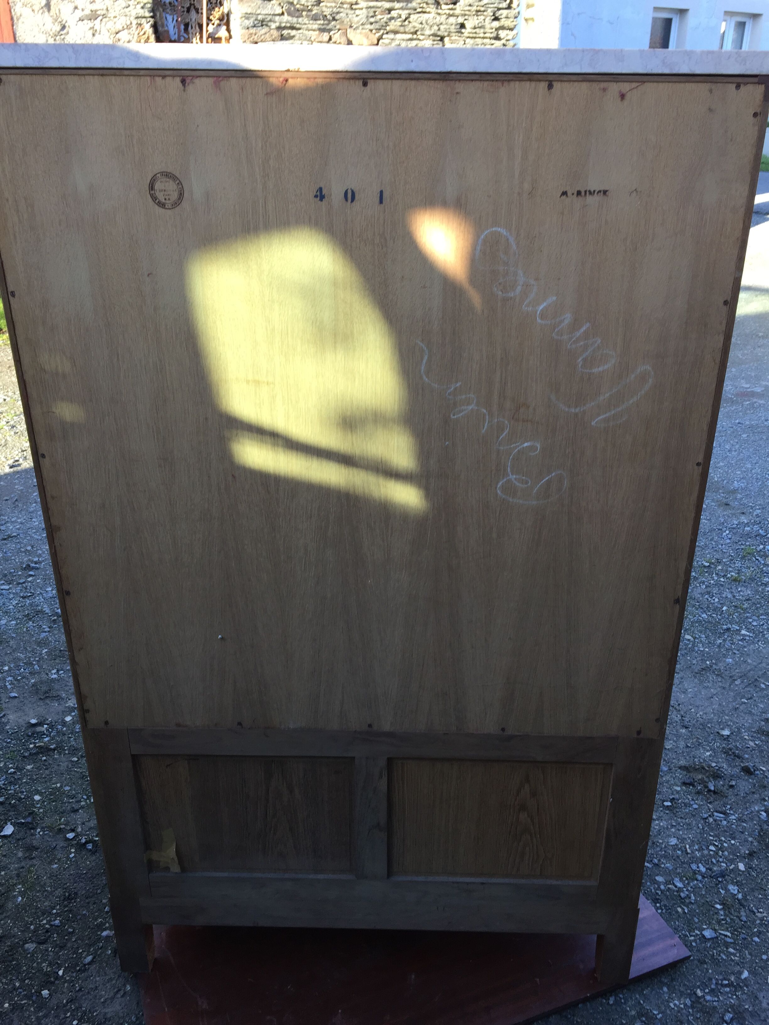 Louis XV marquetry library display case with 2 doors stamped Maurice Rinck