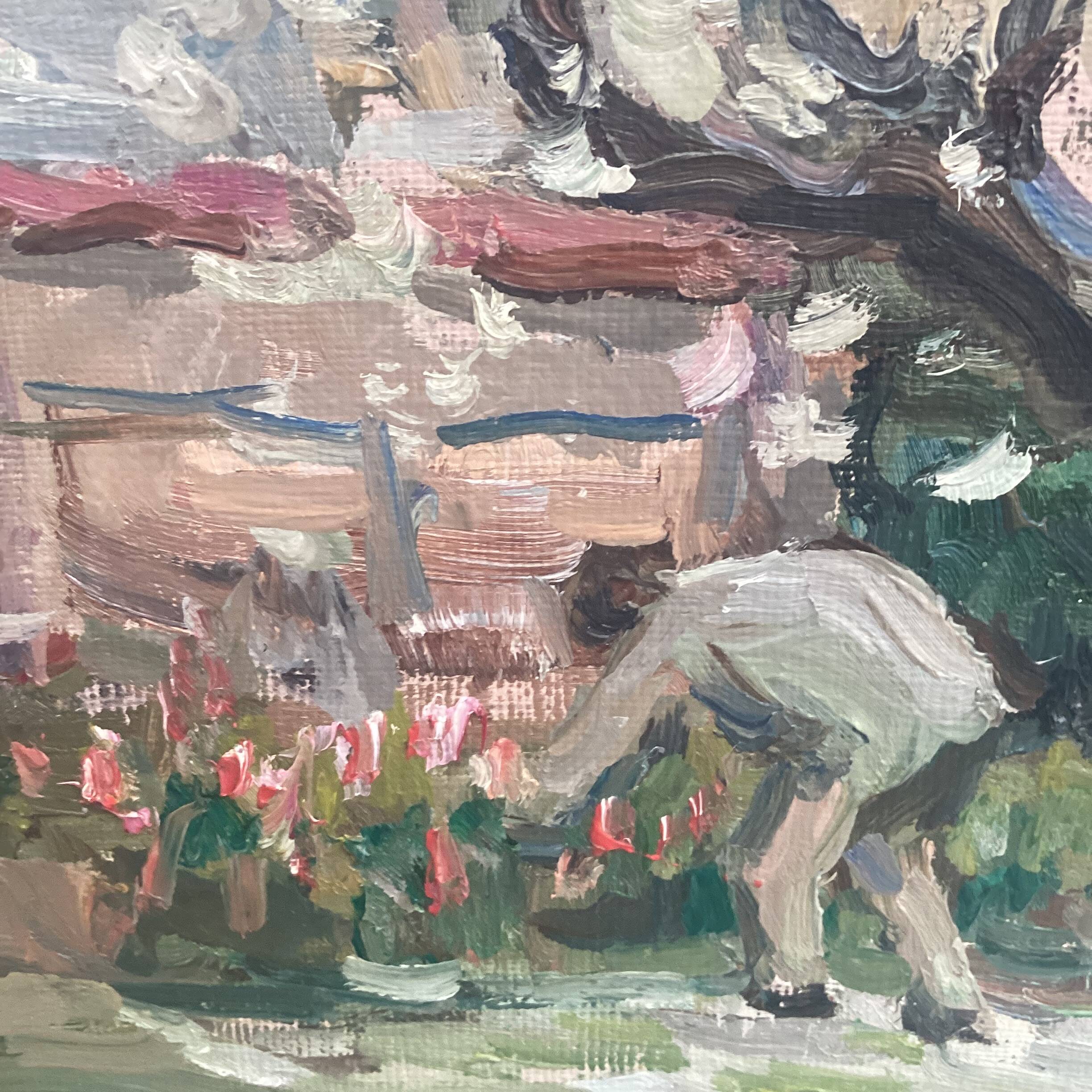 Painting signed Oil on canvas dimension: height -50 cm- width -56 cm-