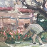 Painting signed Oil on canvas dimension: height -50 cm- width -56 cm-