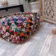 Handmade Berber pouf in wool 60 X 60 X 20 CM