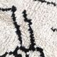 Moroccan Berber rug Azilal ecru and black 2.08x1.33m