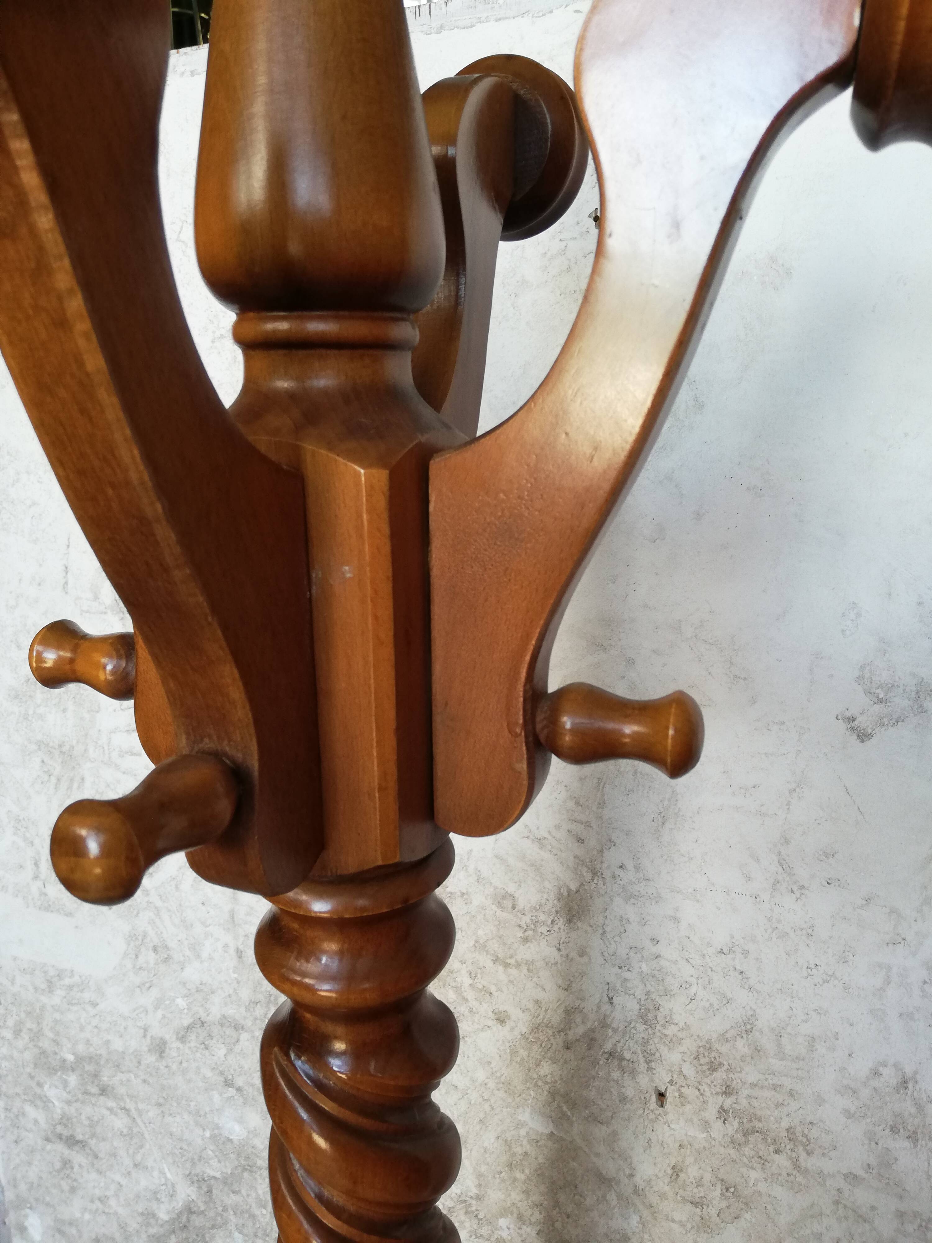 Vintage wooden coat rack