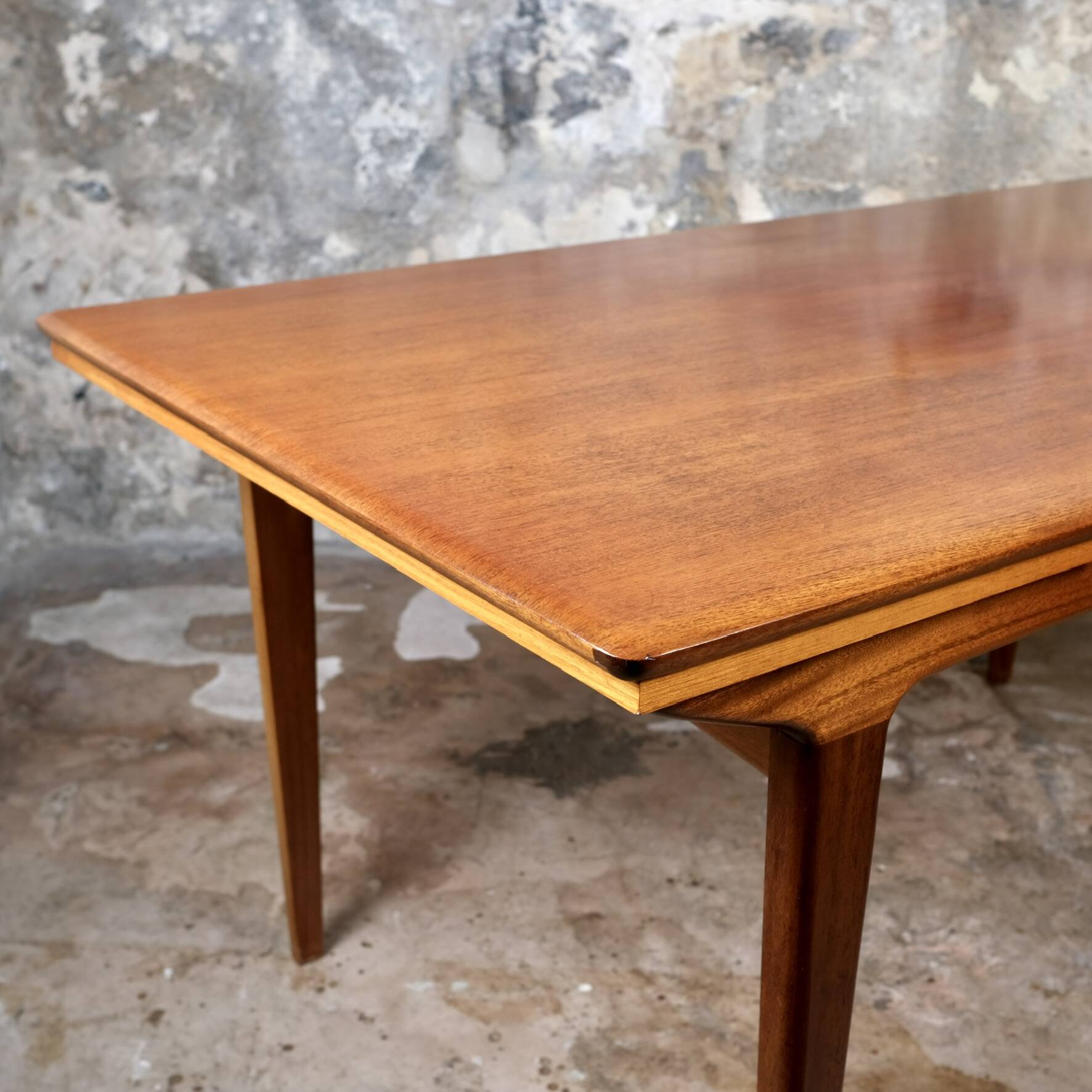 Scandinavian style teak dining table, LB Éditions, France, 1960