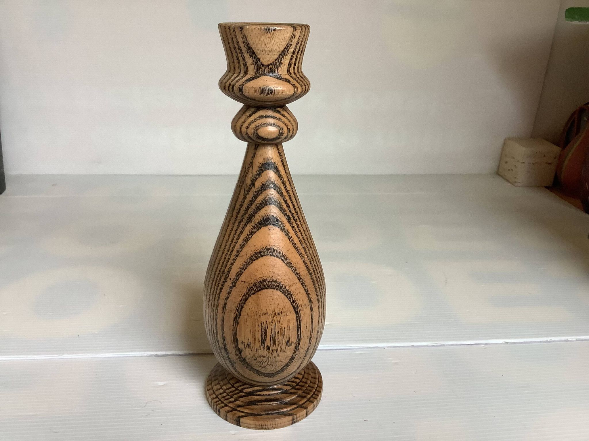 Wooden candlestick Nopjes woodturning handmade