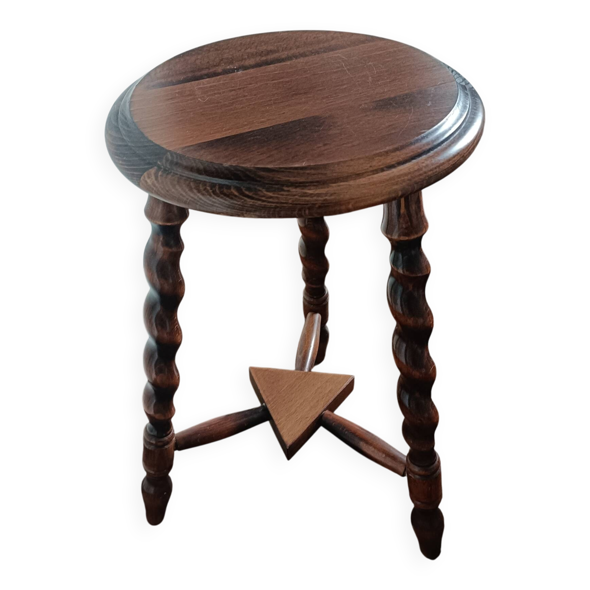 Tripod stool with turned legs