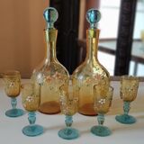 Old enamelled liquor service